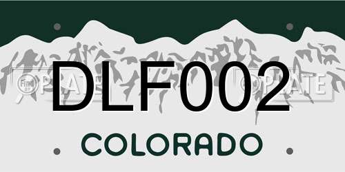 DLF002 Colorado License Plate