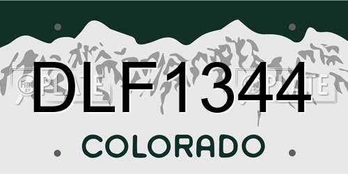 DLF1344 Colorado License Plate