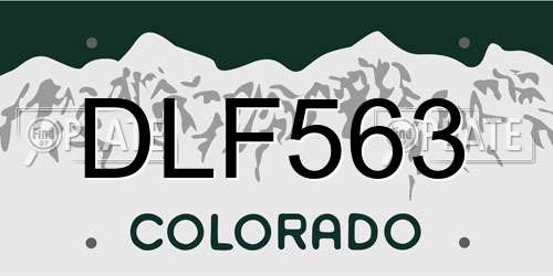 DLF563 Colorado License Plate