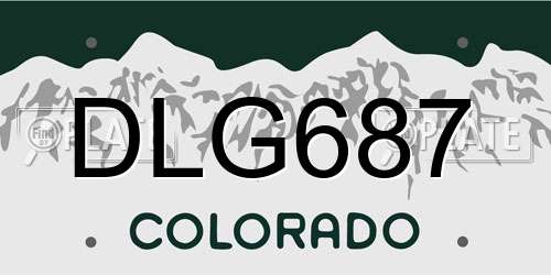 DLG687 Colorado License Plate