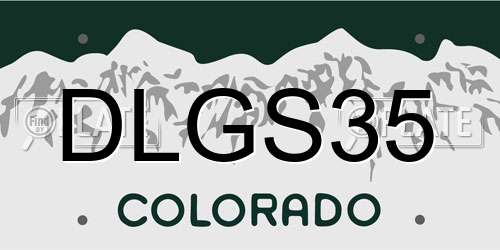 DLGS35 Colorado License Plate