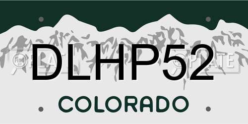 DLHP52 Colorado License Plate