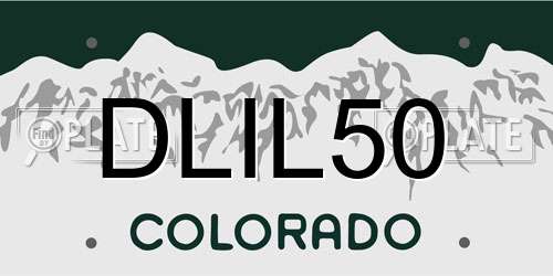 DLIL50 Colorado License Plate