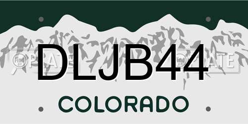 DLJB44 Colorado License Plate