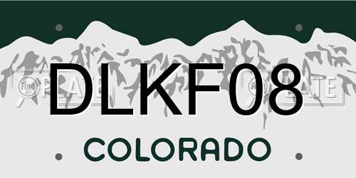 DLKF08 Colorado License Plate