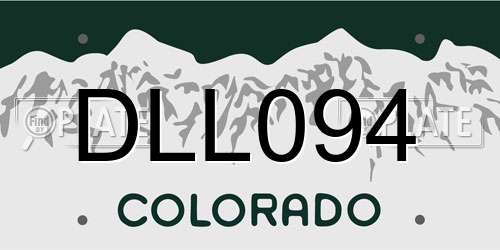 DLL094 Colorado License Plate