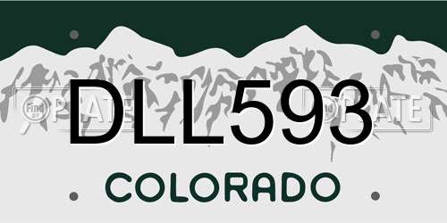 DLL593 Colorado License Plate