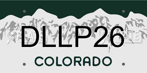 DLLP26 Colorado License Plate
