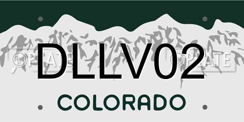 DLLV02 Colorado License Plate