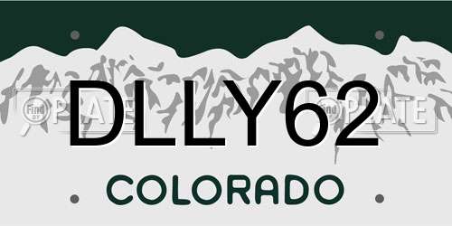 DLLY62 Colorado License Plate