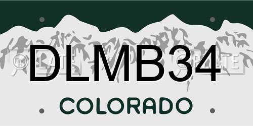 DLMB34 Colorado License Plate