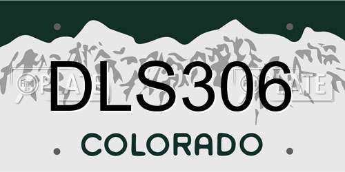 DLS306 Colorado License Plate