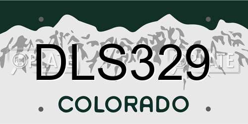 DLS329 Colorado License Plate