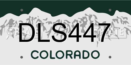 DLS447 Colorado License Plate