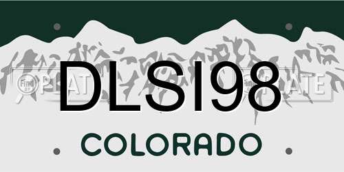 DLSI98 Colorado License Plate