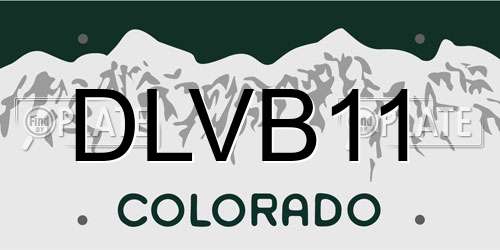 DLVB11 Colorado License Plate