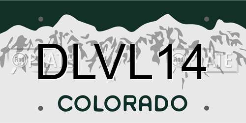 DLVL14 Colorado License Plate