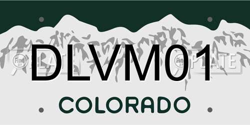 DLVM01 Colorado License Plate
