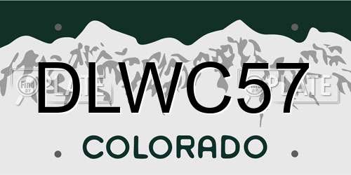 DLWC57 Colorado License Plate
