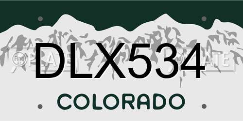 DLX534 Colorado License Plate