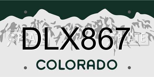 DLX867 Colorado License Plate