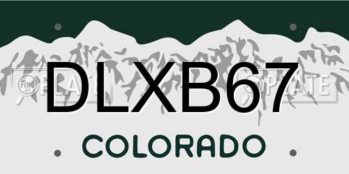 DLXB67 Colorado License Plate