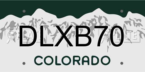 DLXB70 Colorado License Plate