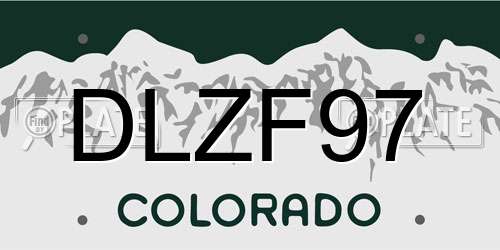 DLZF97 Colorado License Plate