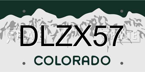 DLZX57 Colorado License Plate