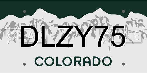 DLZY75 Colorado License Plate