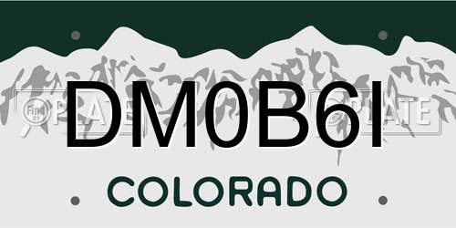 DM0B6I Colorado License Plate