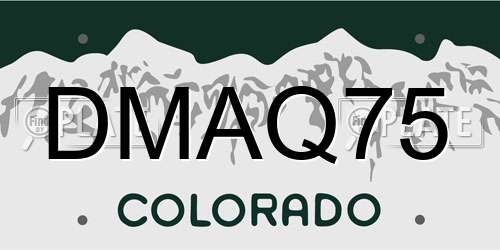 DMAQ75 Colorado License Plate