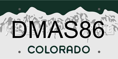 DMAS86 Colorado License Plate