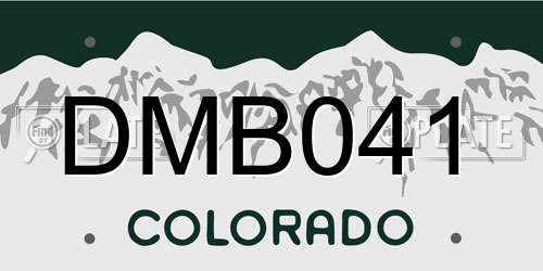 DMB041 Colorado License Plate