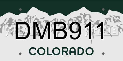 DMB911 Colorado License Plate