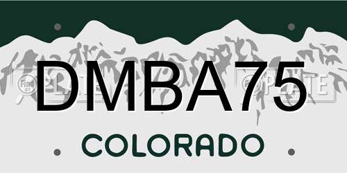 DMBA75 Colorado License Plate