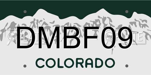 DMBF09 Colorado License Plate