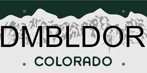 DMBLDOR Colorado License Plate