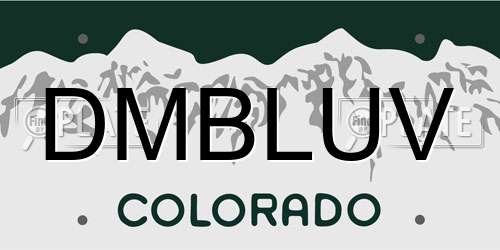 DMBLUV Colorado License Plate