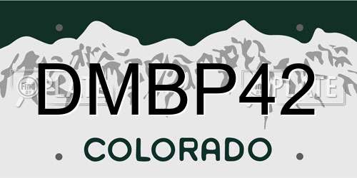 DMBP42 Colorado License Plate