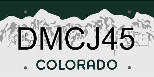 DMCJ45 Colorado License Plate