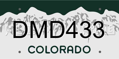DMD433 Colorado License Plate