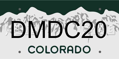 DMDC20 Colorado License Plate