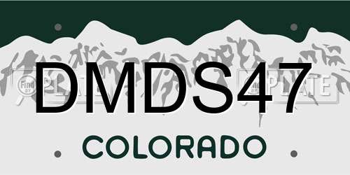 DMDS47 Colorado License Plate
