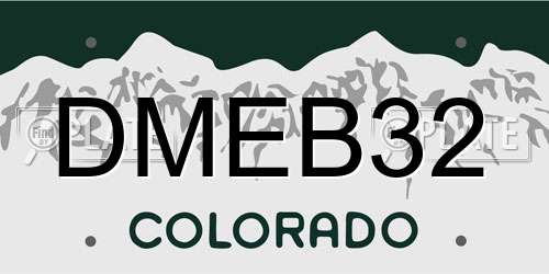 DMEB32 Colorado License Plate