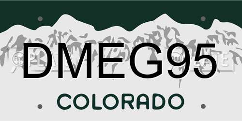 DMEG95 Colorado License Plate