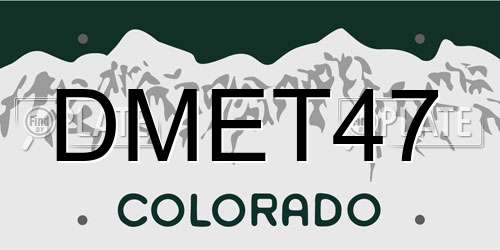 DMET47 Colorado License Plate
