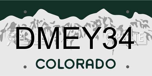 DMEY34 Colorado License Plate