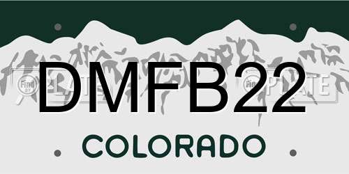 DMFB22 Colorado License Plate