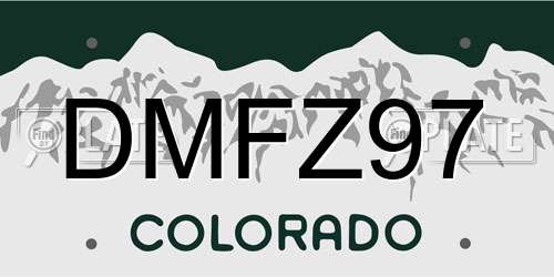 DMFZ97 Colorado License Plate